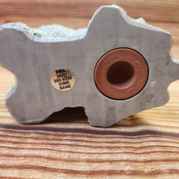 Vtg 4.5" White Schnauzer Dog Sitting Dime Bank - Picture 6 of 8